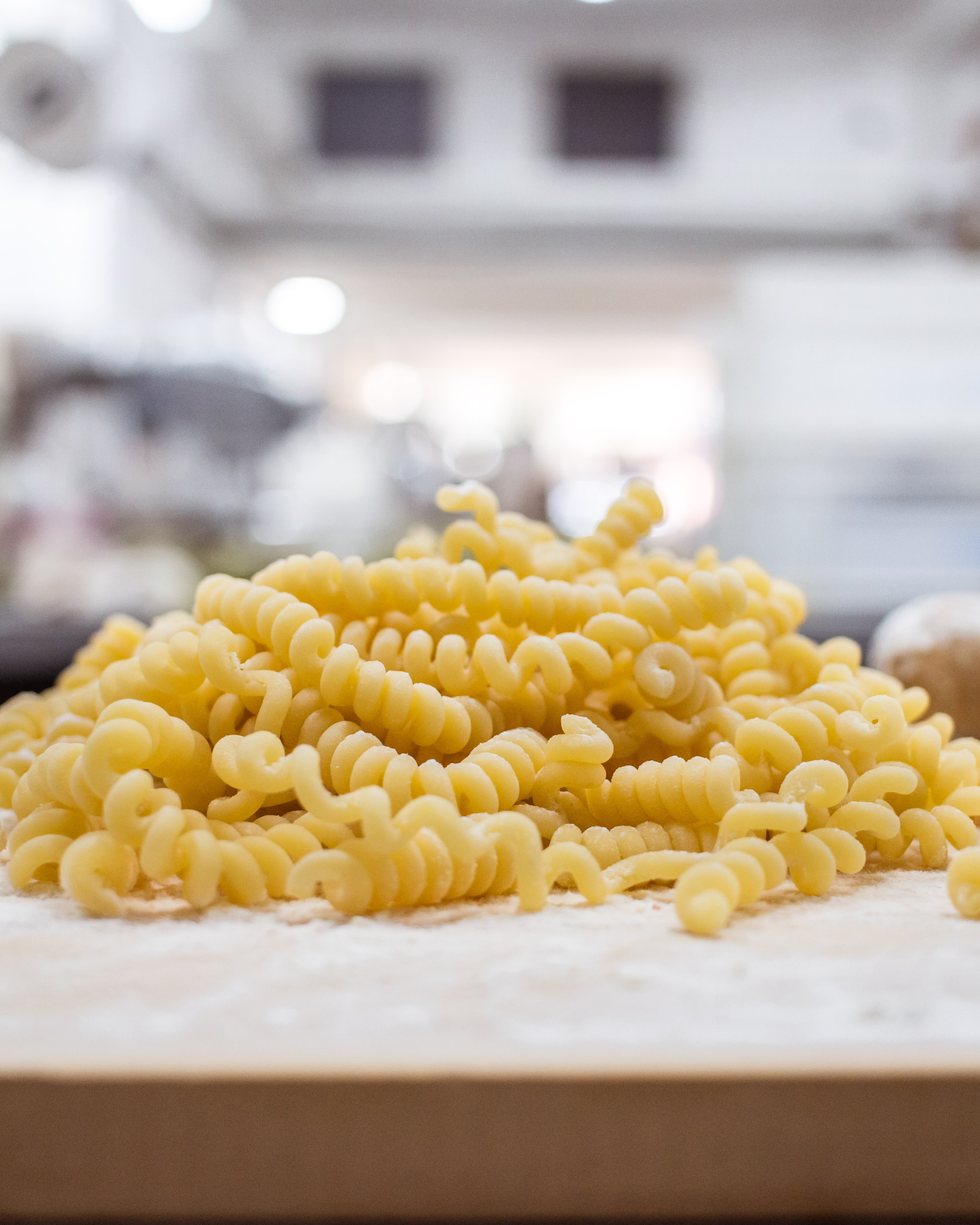 Fideos largos y cortos
